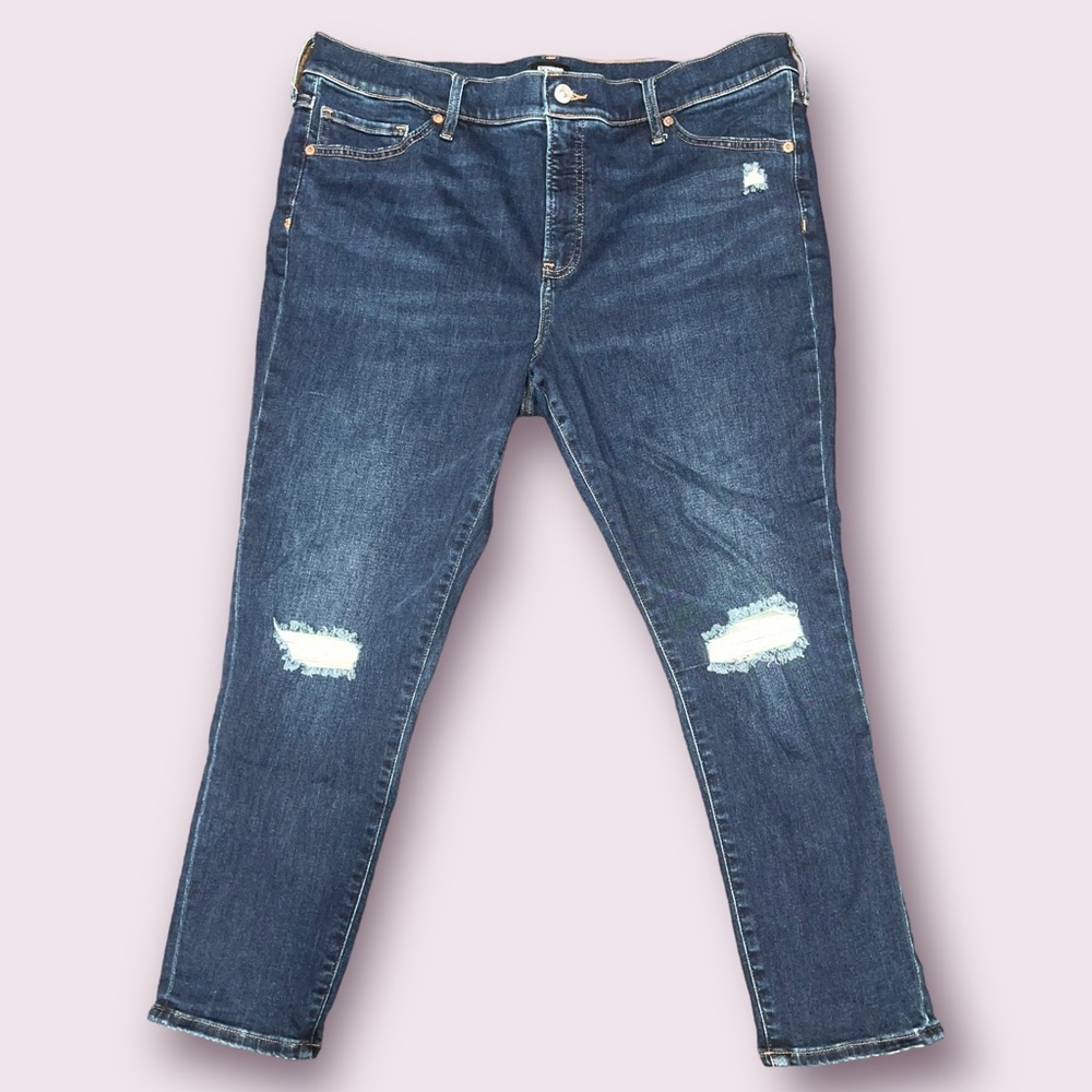 Express Mid Rise Distressed Skinny Jean